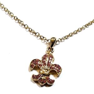 COOKIE LEE Silver And Pink Crystal Necklace Fashion Jewelry